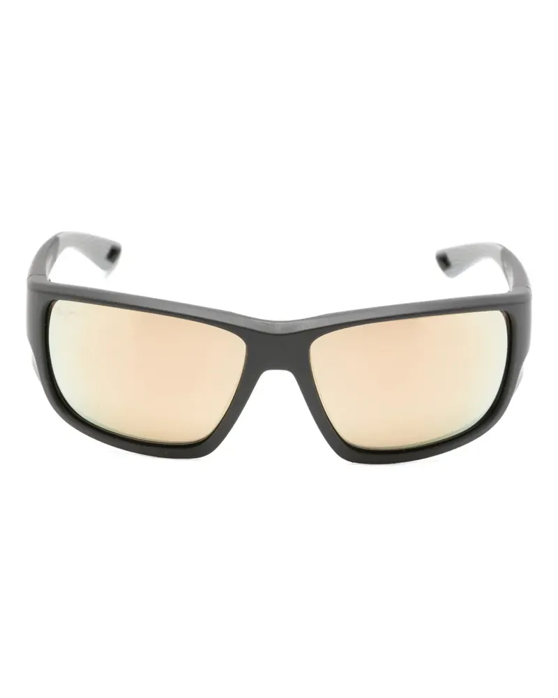 Maui Jim Keha Sonnenbrille mit eckigem Gestell - Schwarz Schwarz