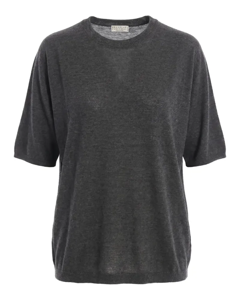 Brunello Cucinelli fine-knit cashmere T-shirt - Grau Grau