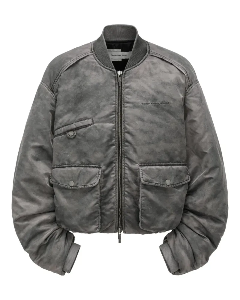 Feng Chen Wang flap-pocket zip-fastening logo-detailjacket - Grau Grau