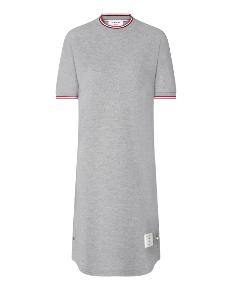 Thom Browne Mini-T-Shirtkleid aus Piqué-Dolman - Grau Grau