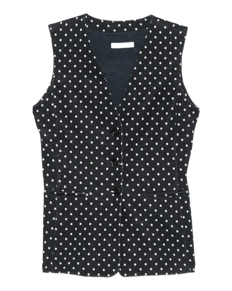 Max Mara Weste mit Polka Dots - Blau Blau