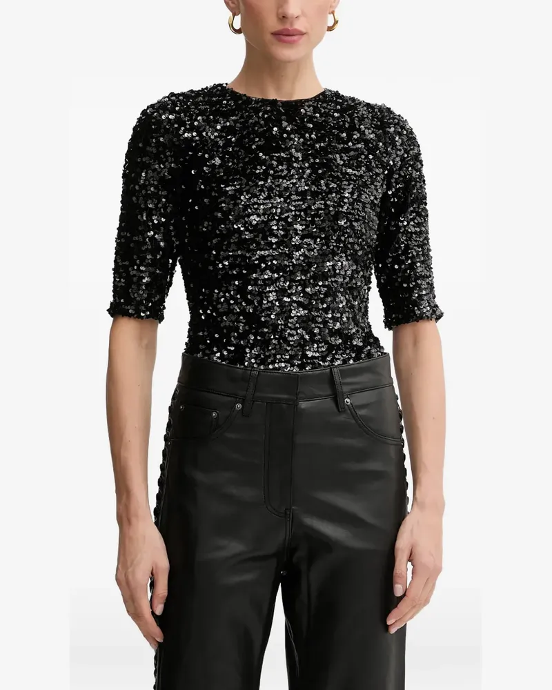 Bardot sequin-embellished top - Schwarz Schwarz