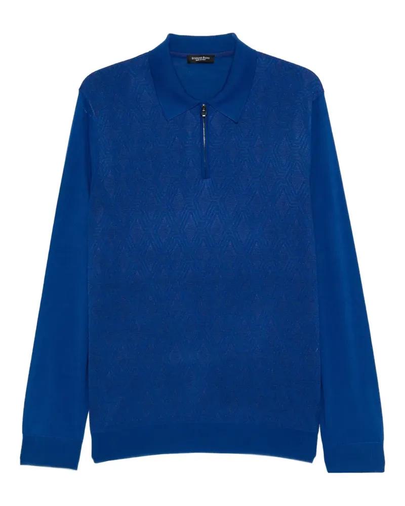 Stefano Ricci Poloshirt mit Reißverschluss - Blau Blau