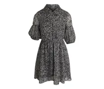Puffärmel-Kleid mit Animal-Print - Nude