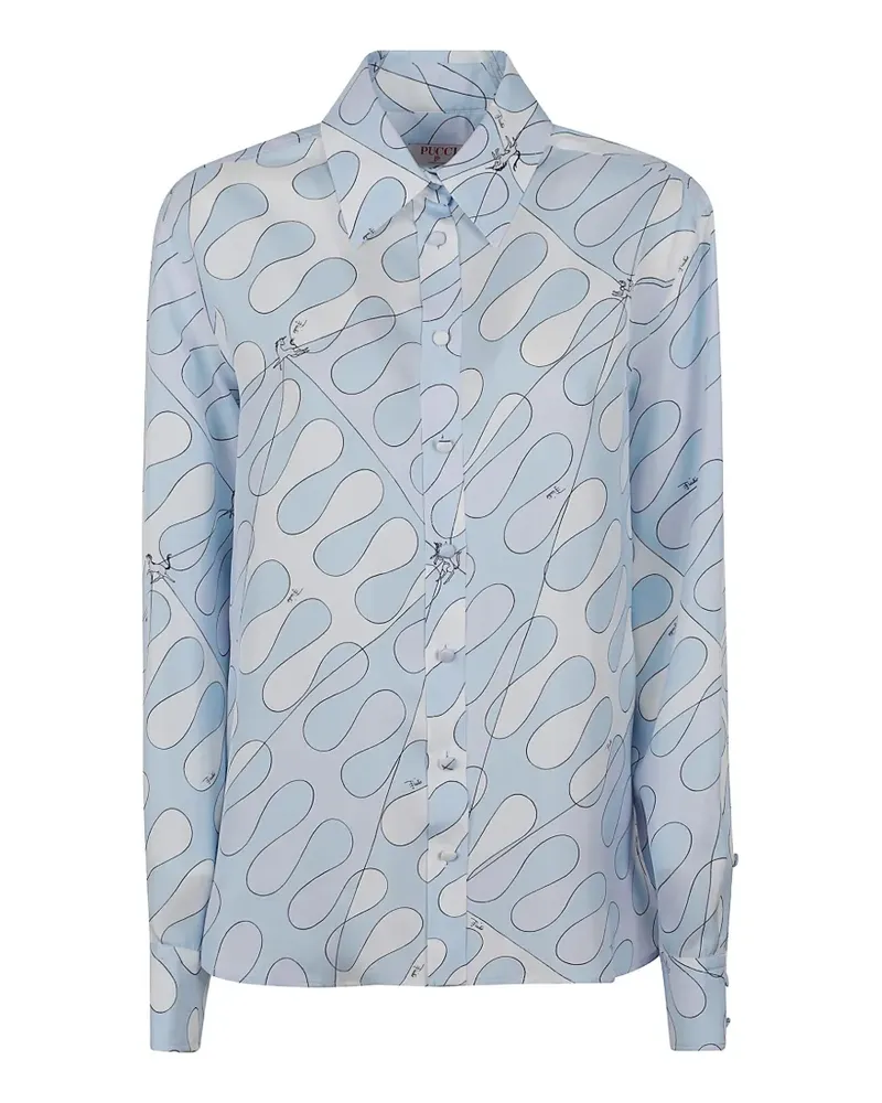 Emilio Pucci Seidenhemd mit Iride-Print - Blau Blau