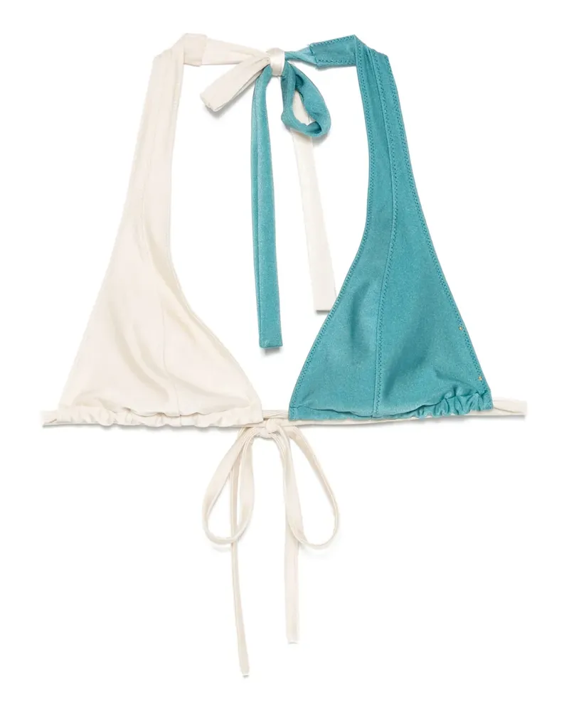 forte_forte Zweifarbiges Bikinioberteil - Blau Blau