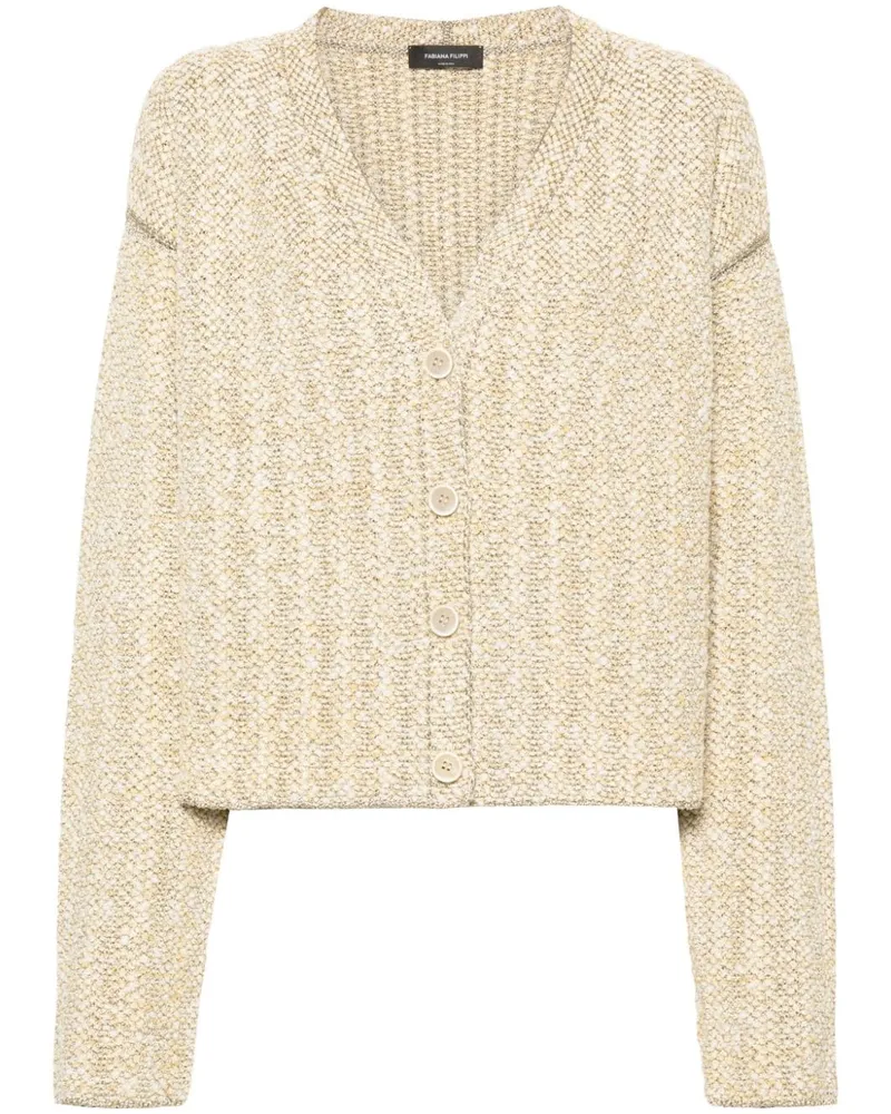 Fabiana Filippi Tweed-Cardigan mit Metallic-Verzierung - Gold Gold