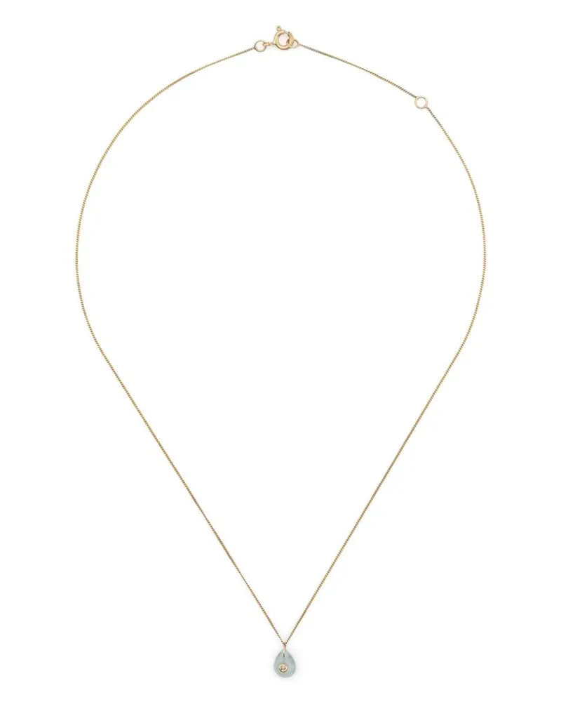 Pascale Monvoisin 9kt Orso Gelbgoldhalskette mit Diamant und Aquamarin Gold