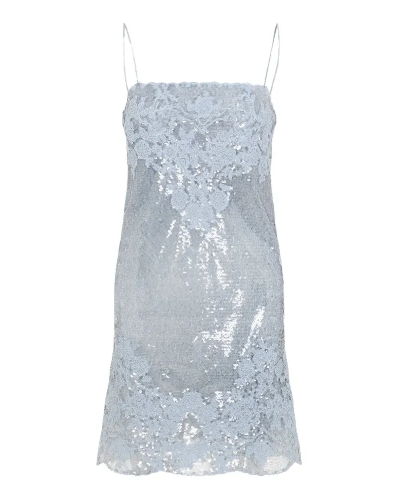 Ermanno Scervino sequin lace mini dress - Blau Blau