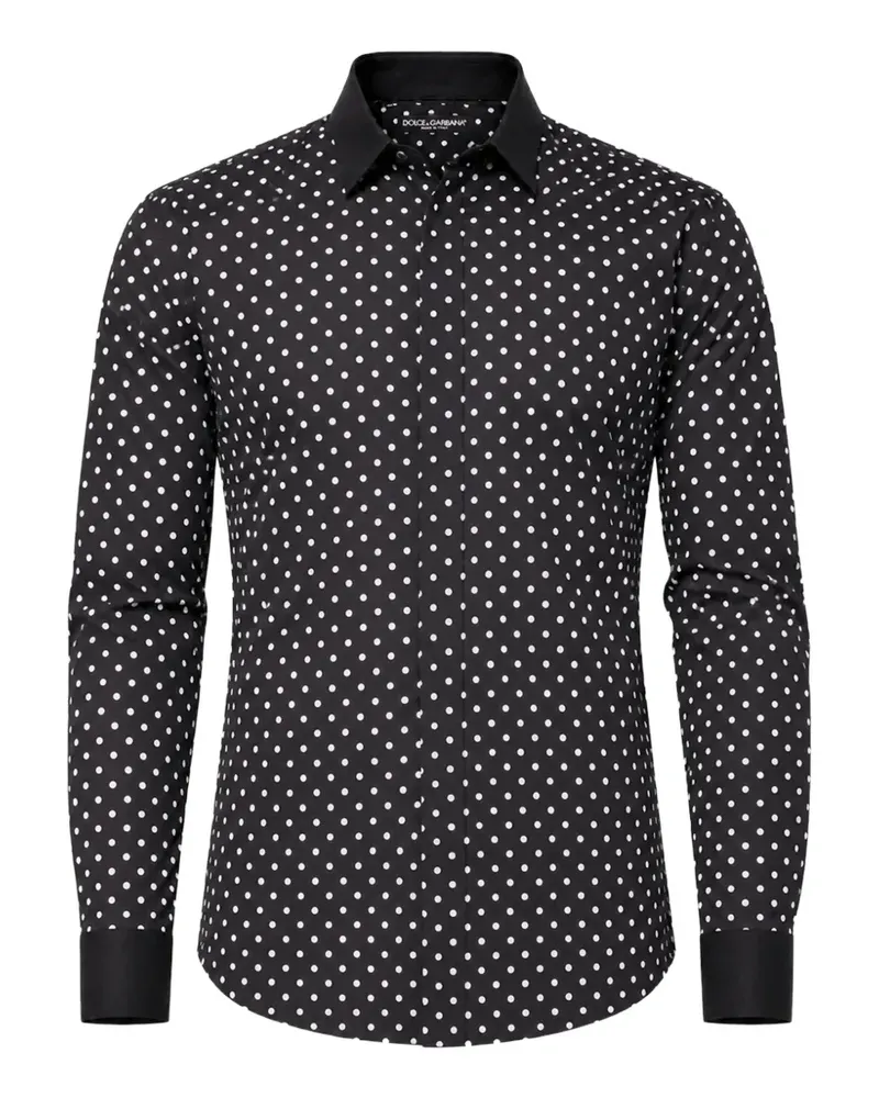 Dolce & Gabbana Hemd mit Polka Dots - Schwarz Schwarz