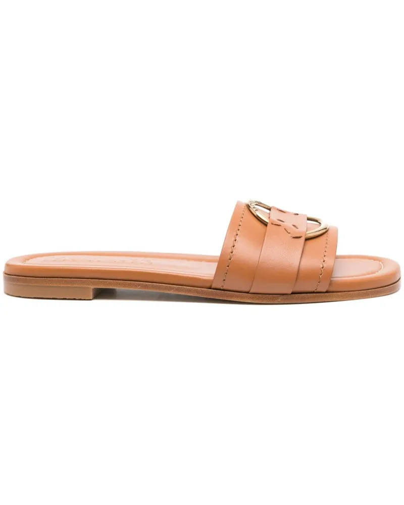 Moncler Bell Pantoletten aus Leder - Braun Braun