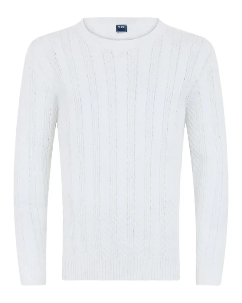 Fedeli cable-knit long-sleeve sweater - Weiß Weiß