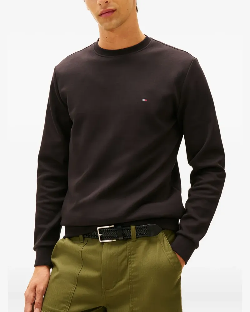Tommy Hilfiger Pullover mit Logo-Patch - Schwarz Schwarz
