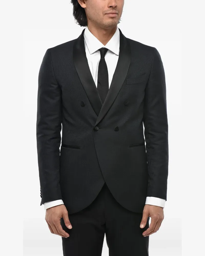Corneliani CC Collection double-breasted shawl-lapel blazer - Schwarz Schwarz