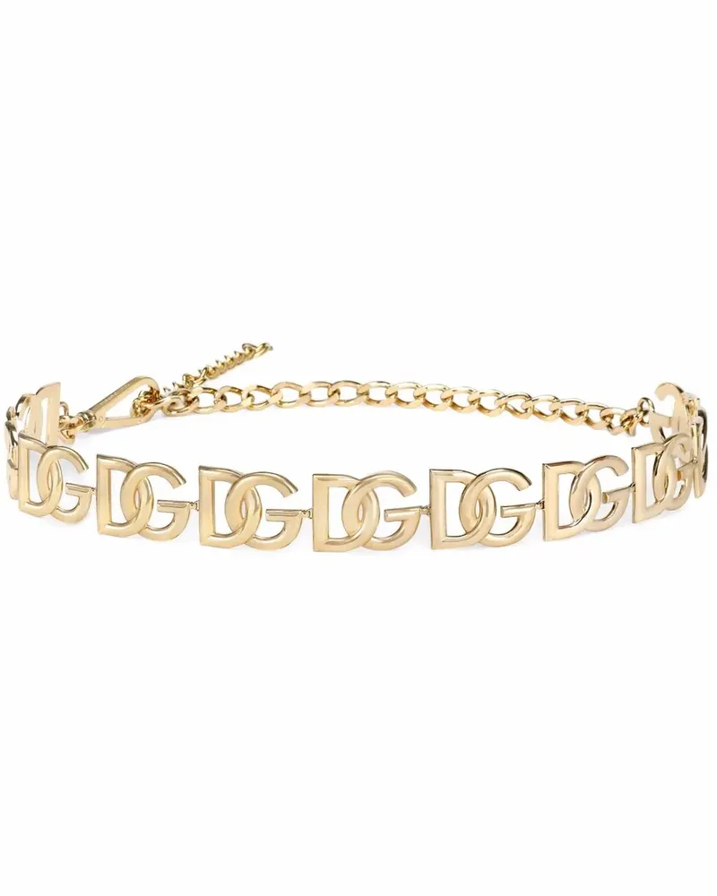 Dolce & Gabbana Gürtel mit Logo - Gold Gold