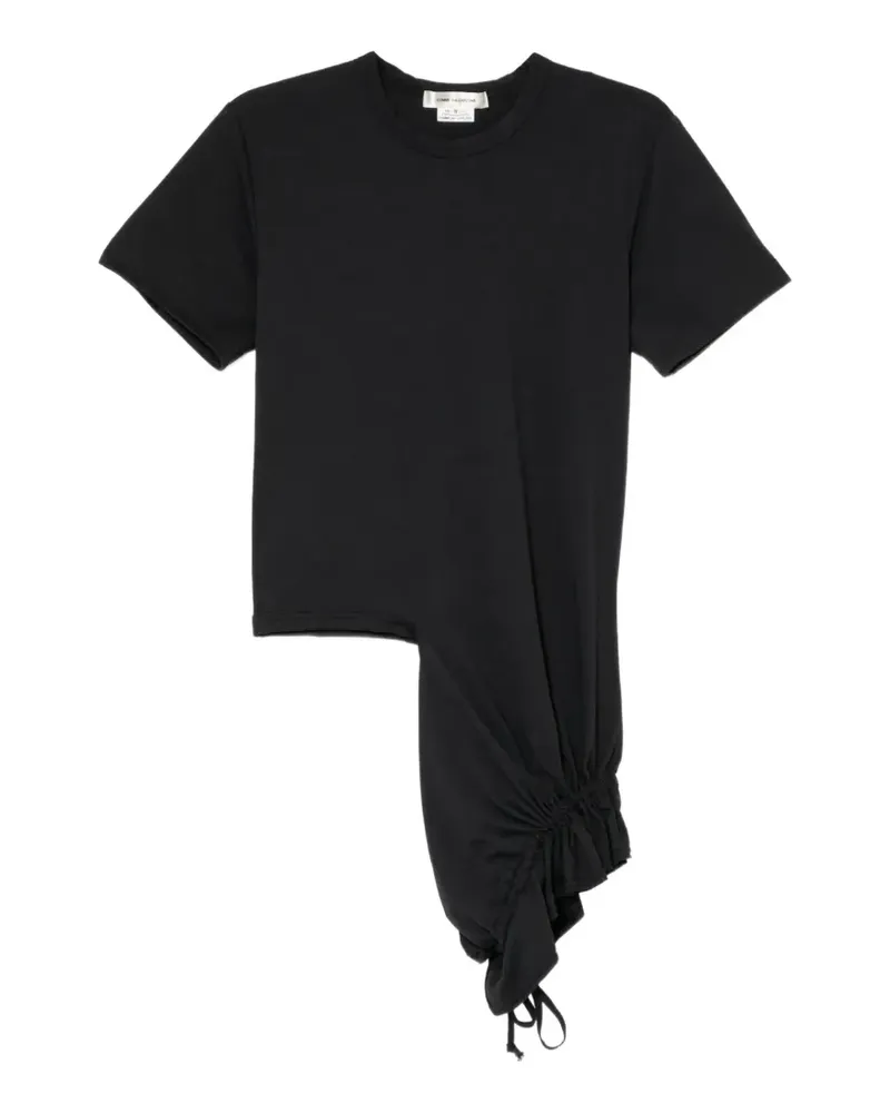 Comme des Garçons asymmetric drawstring T-shirt - Schwarz Schwarz