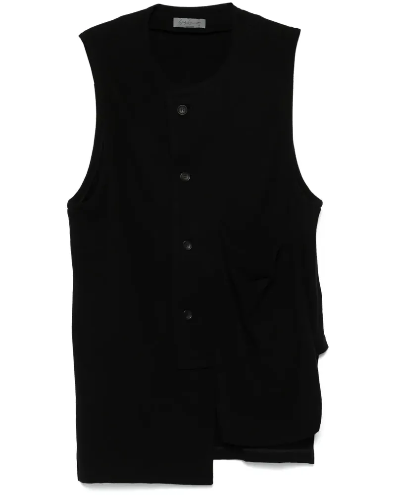 Yohji Yamamoto Weste aus Baumwolle - Schwarz Schwarz