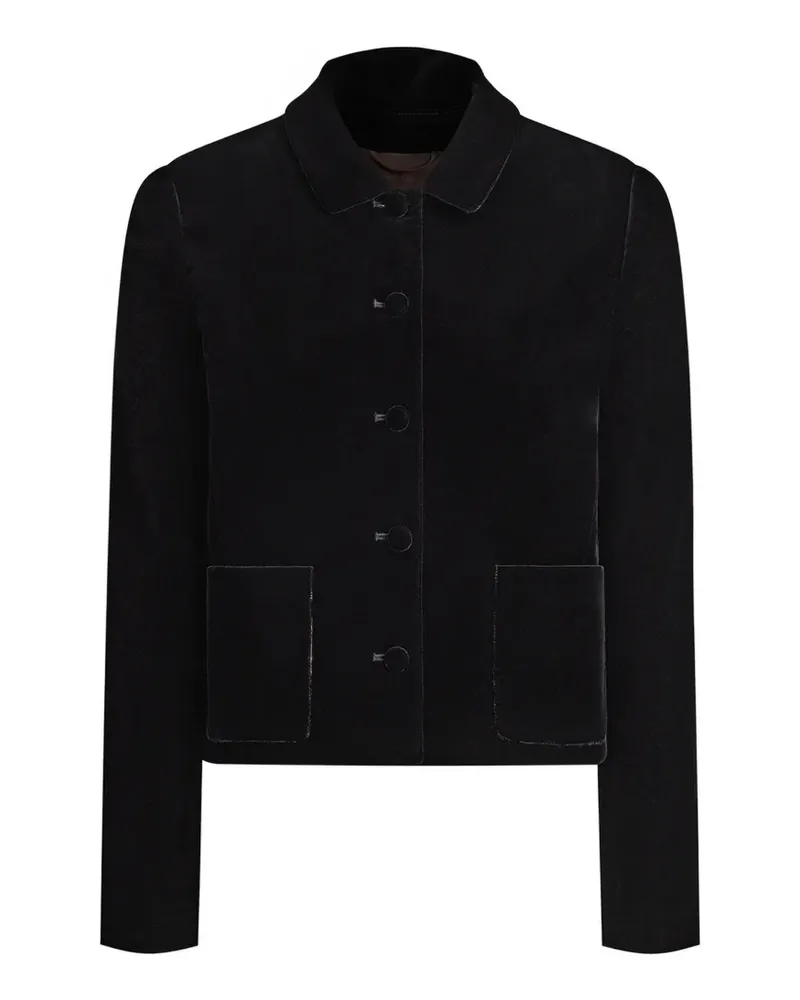 12 STOREEZ Sofia Jacke aus Samt - Schwarz Schwarz