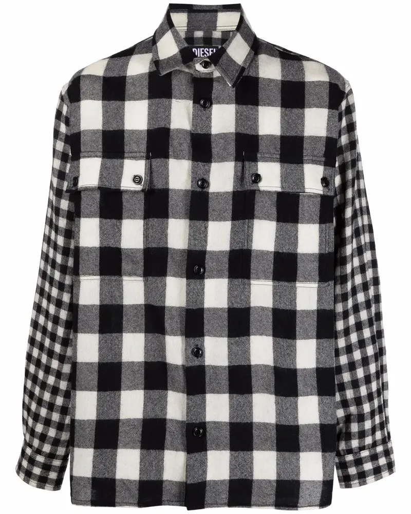 Diesel Kariertes Flanellhemd - Weiß Weiß