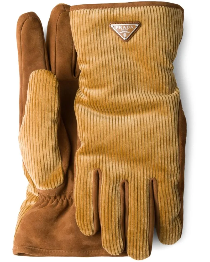 Prada Handschuhe aus Cord - Nude Nude