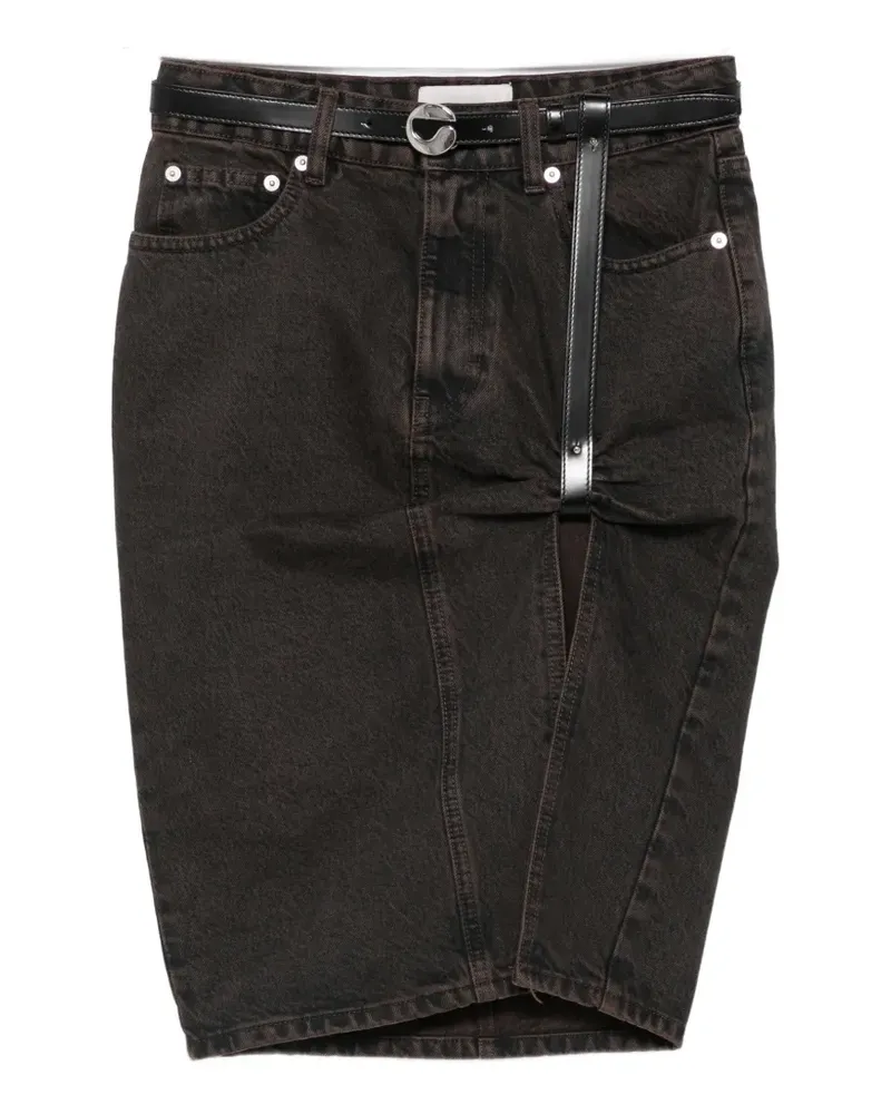 COPERNI Jeans-Minirock mit Schnalle und Schlitz - Braun Braun