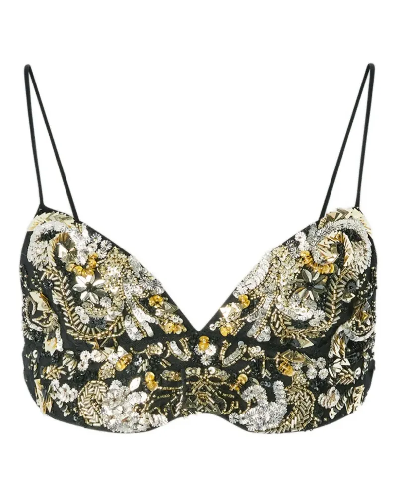 Genny Besticktes Top - Schwarz Schwarz