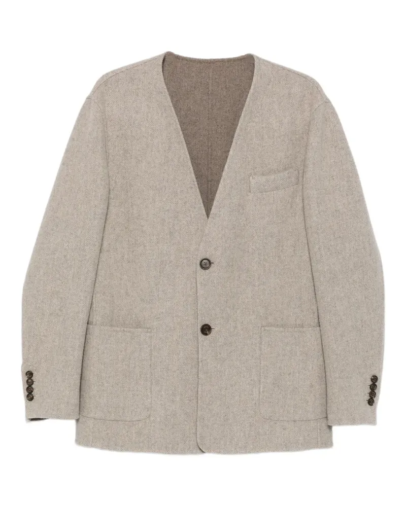 Eleventy Jacke mit Fischgrätenmuster - Grün Grün