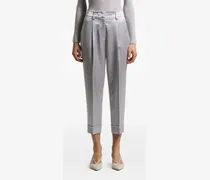 Satinhose mit Falten - Grau