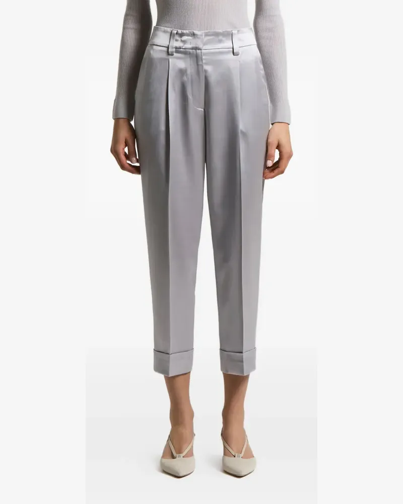Peserico pleated-front satin trousers - Grau Grau