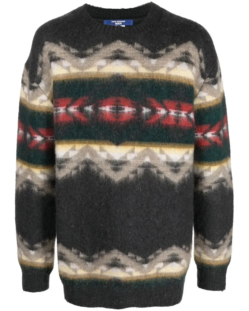 Junya Watanabe Intarsien-Pullover im Oversized-Look - Grau Grau