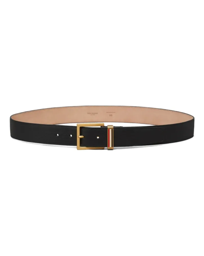 Thom Browne pebble-grain metal-loop belt - Schwarz Schwarz