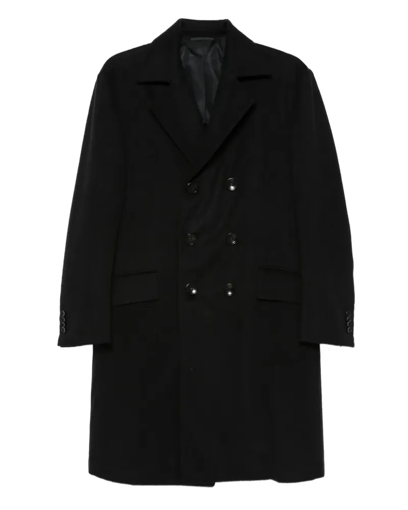 Kiton Doppelreihiger Mantel - Schwarz Schwarz