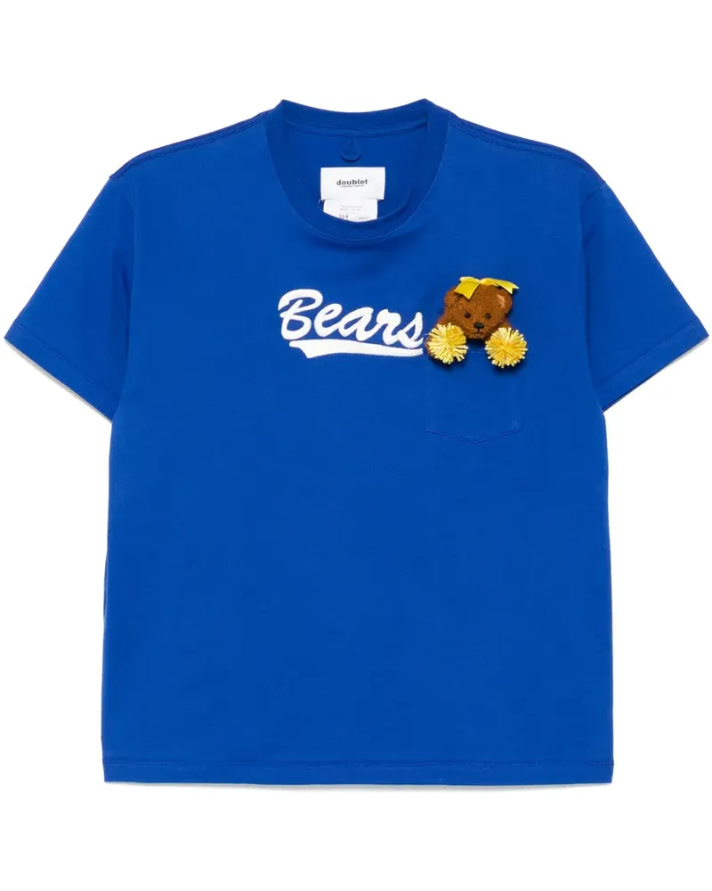 Doublet T-Shirt mit Teddy Blau