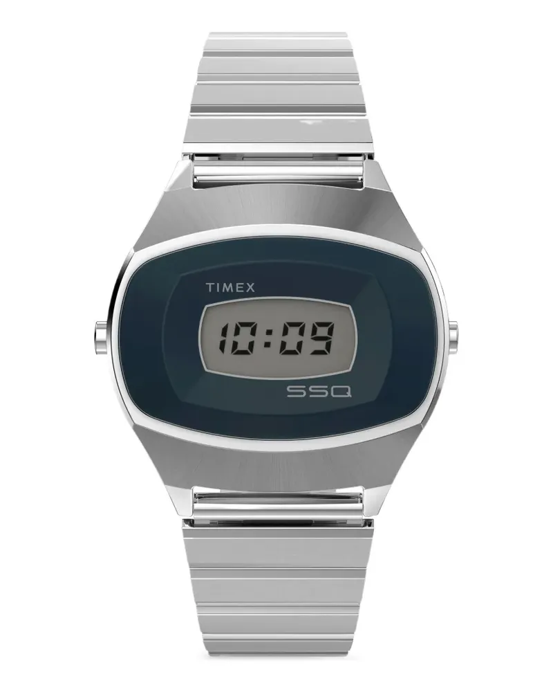 Timex Q ® 1975 SSQ Digital Reißue Armbanduhr 38mm - Silber Silber