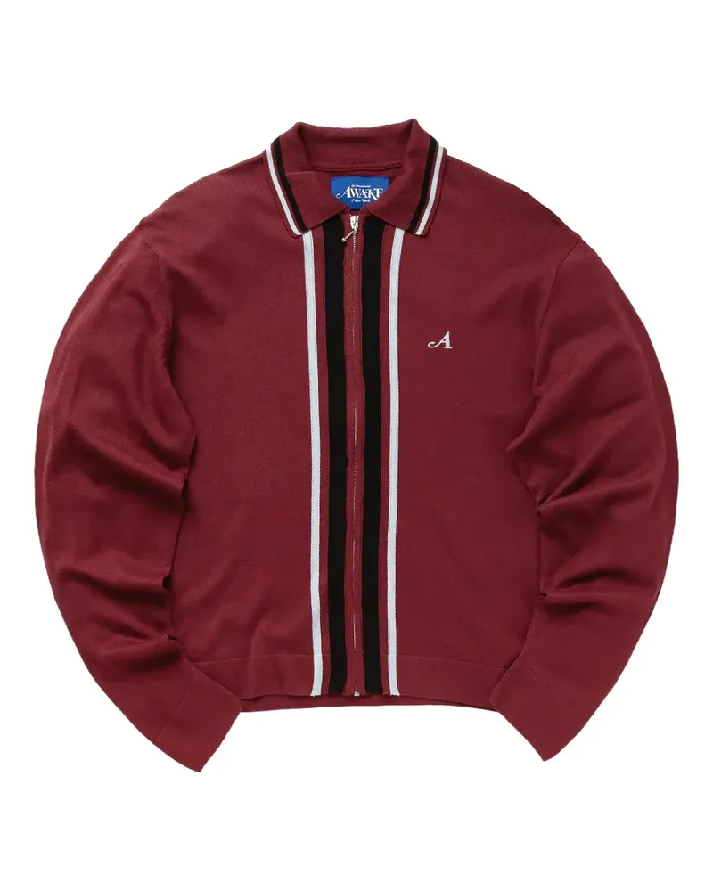AWAKE NY zip-up striped cardigan - Rot Rot