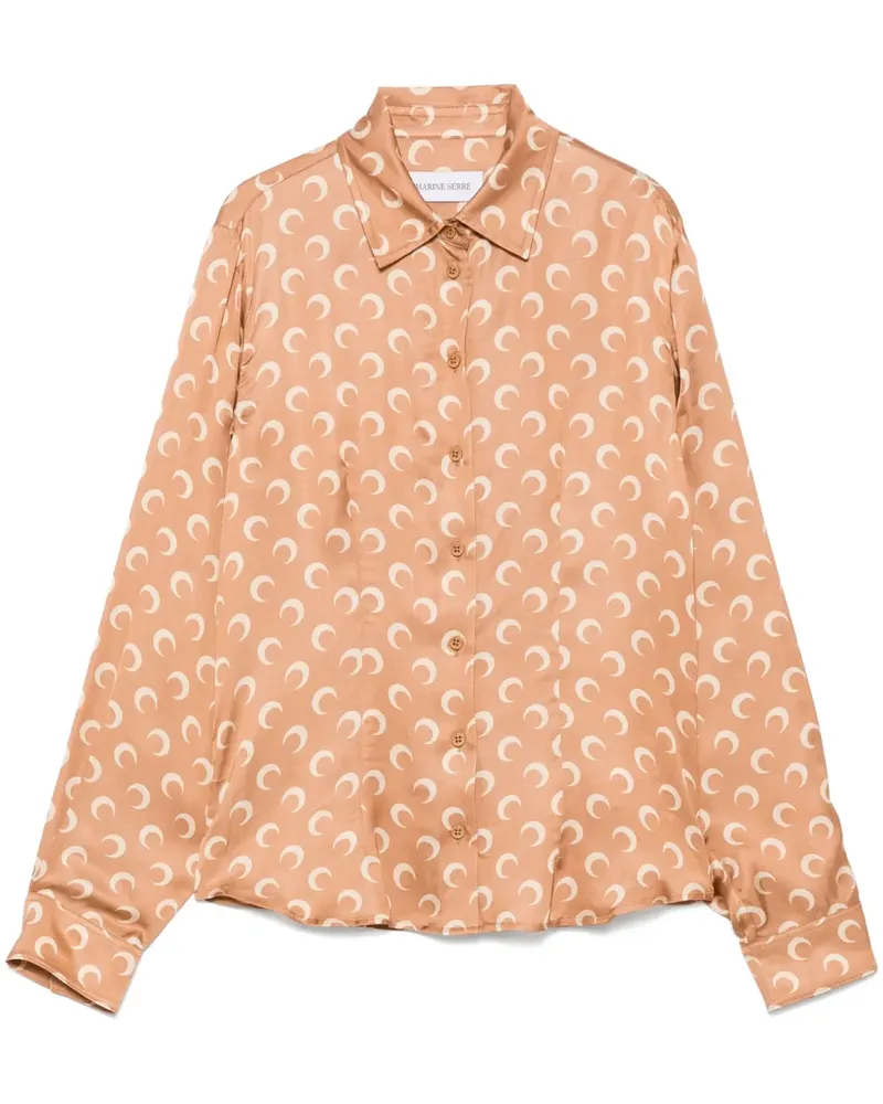 Marine Serre Hemd mit Sichelmond-Print - Orange Orange