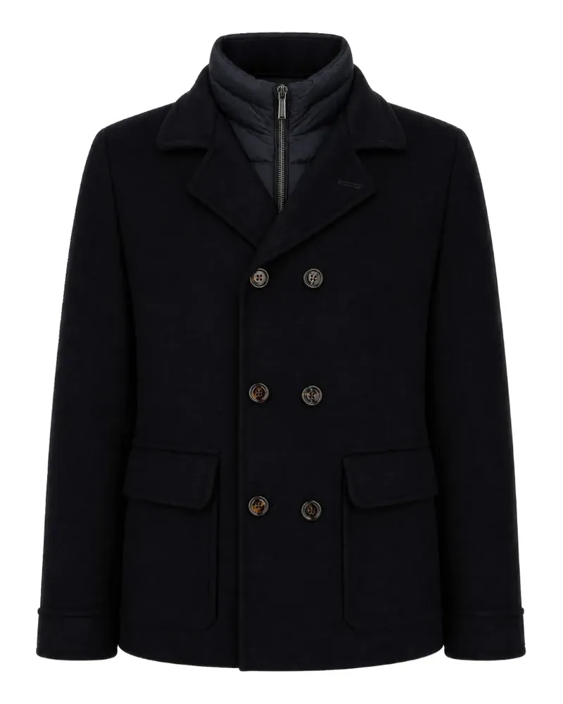 MOORER double-breasted layered jacket - Blau Blau