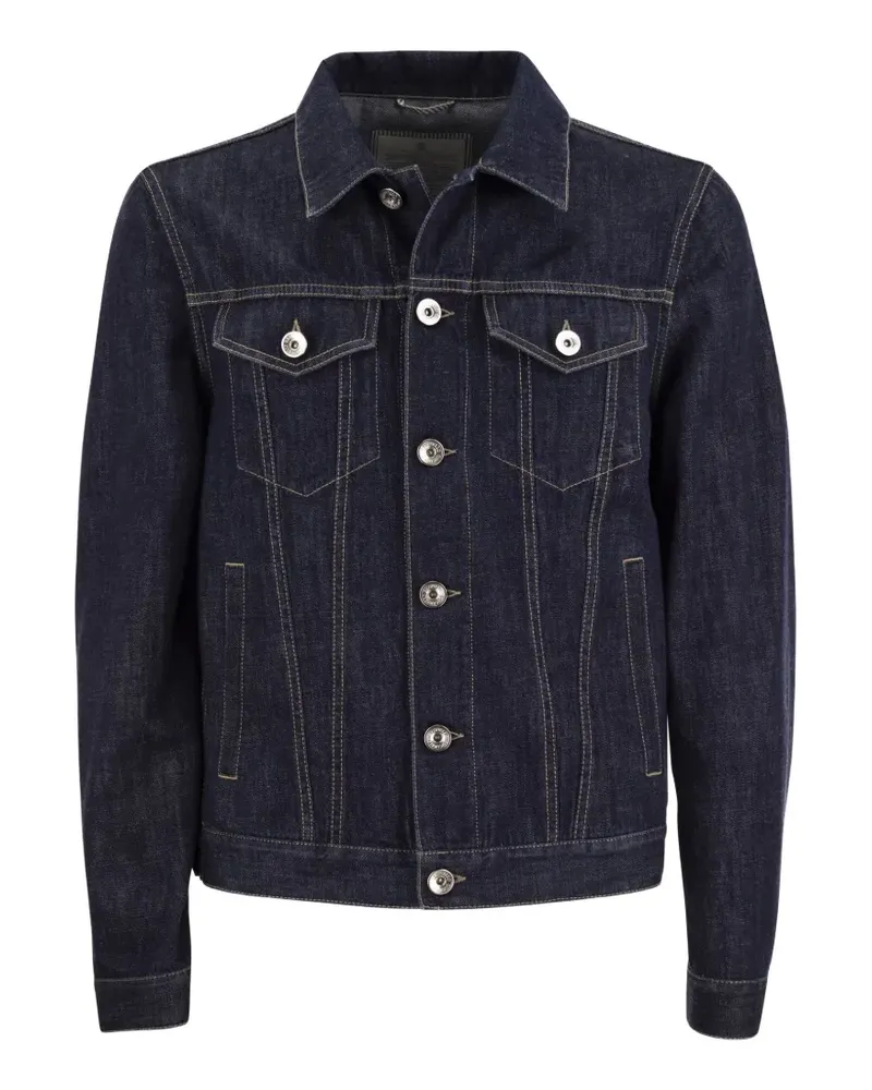 Brunello Cucinelli contrast-stitch denim jacket - Blau Blau