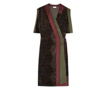 Wickelkleid aus Samt - Braun