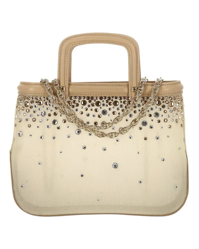 Rodo embellished chain tote bag - Nude Nude