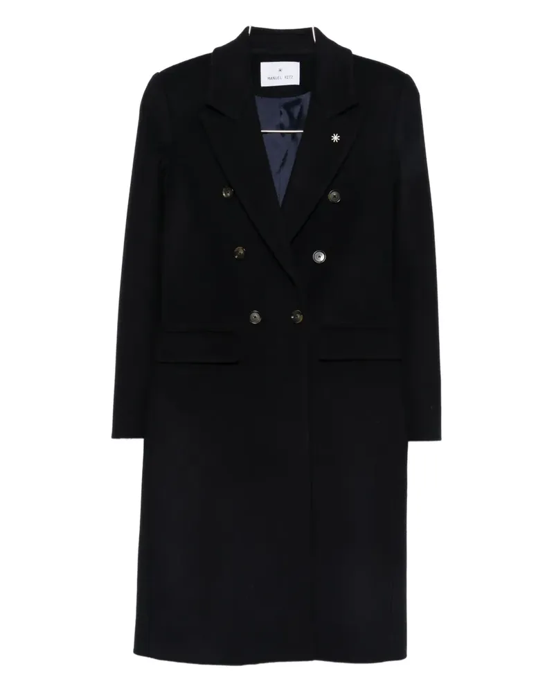 Manuel Ritz Doppelreihiger Mantel - Blau Blau
