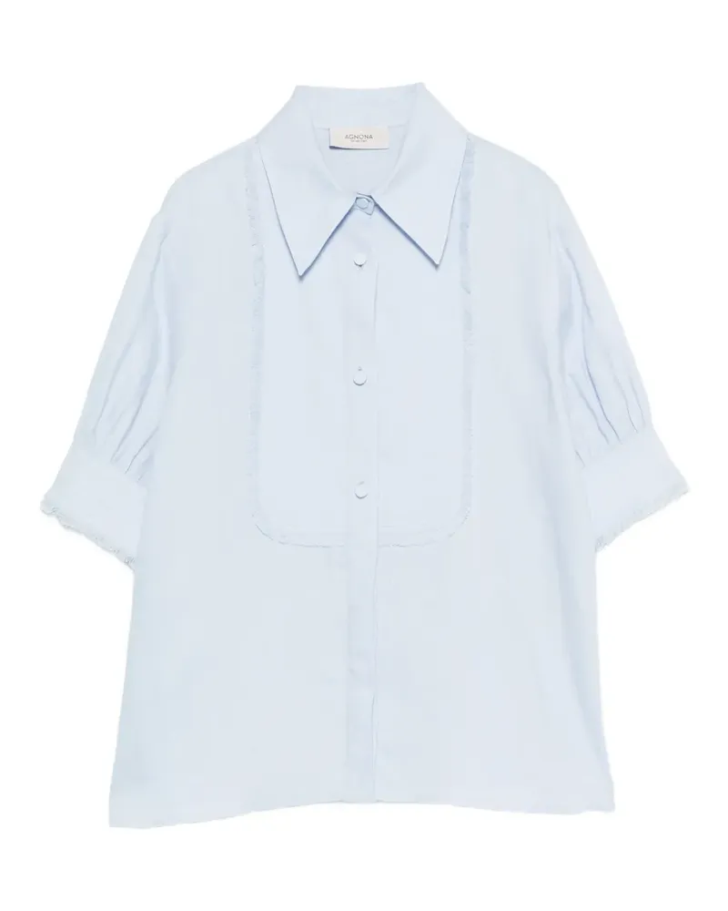 AGNONA fringed-detail shirt - Blau Blau