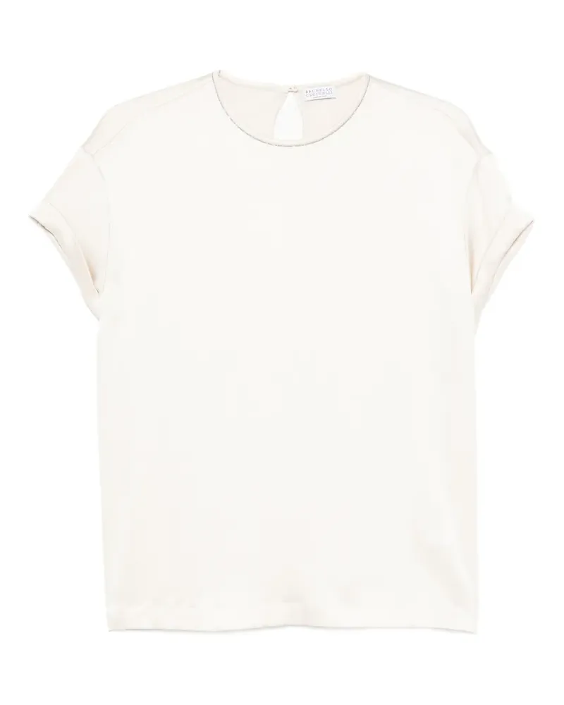 Brunello Cucinelli T-Shirt mit Rundhalsausschnitt - Nude Nude