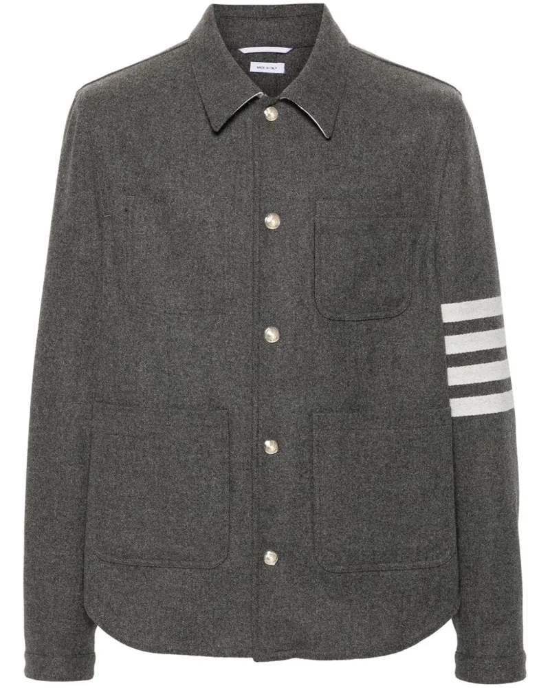 Thom Browne 4-Bar Hemdjacke aus Filz - Grau Grau