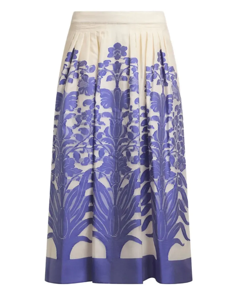 Etro Falten-Midirock mit Jacquard-Blumenmuster - Nude Nude