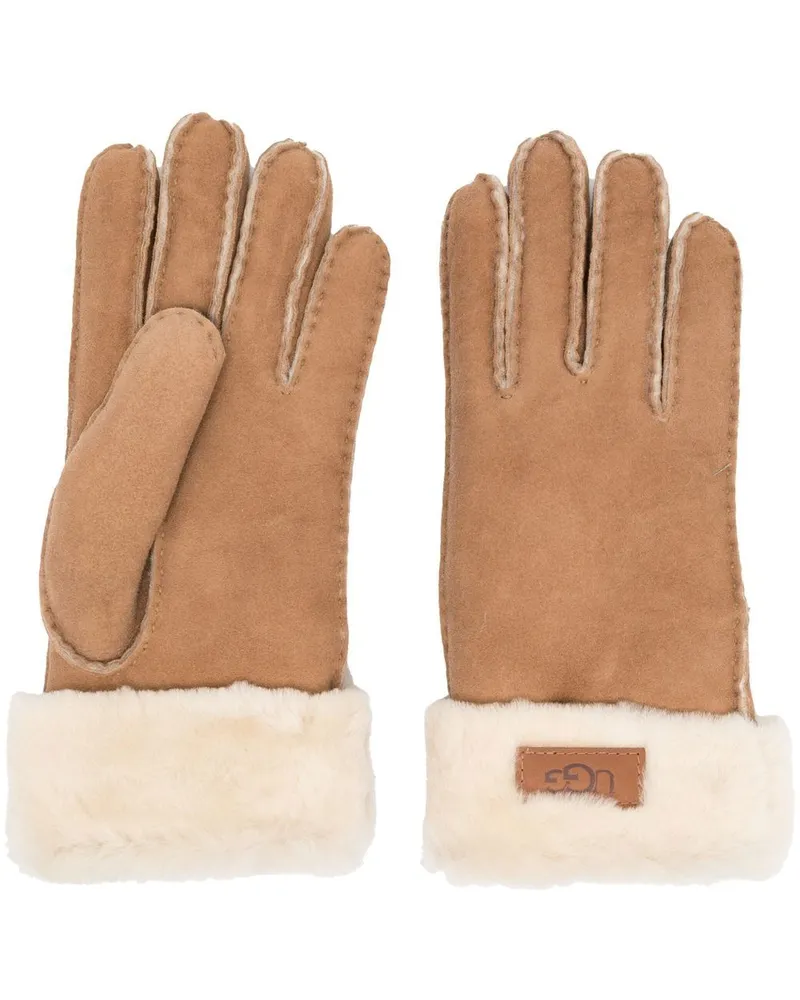 UGG Handschuhe mit Logo-Patch - Nude Nude