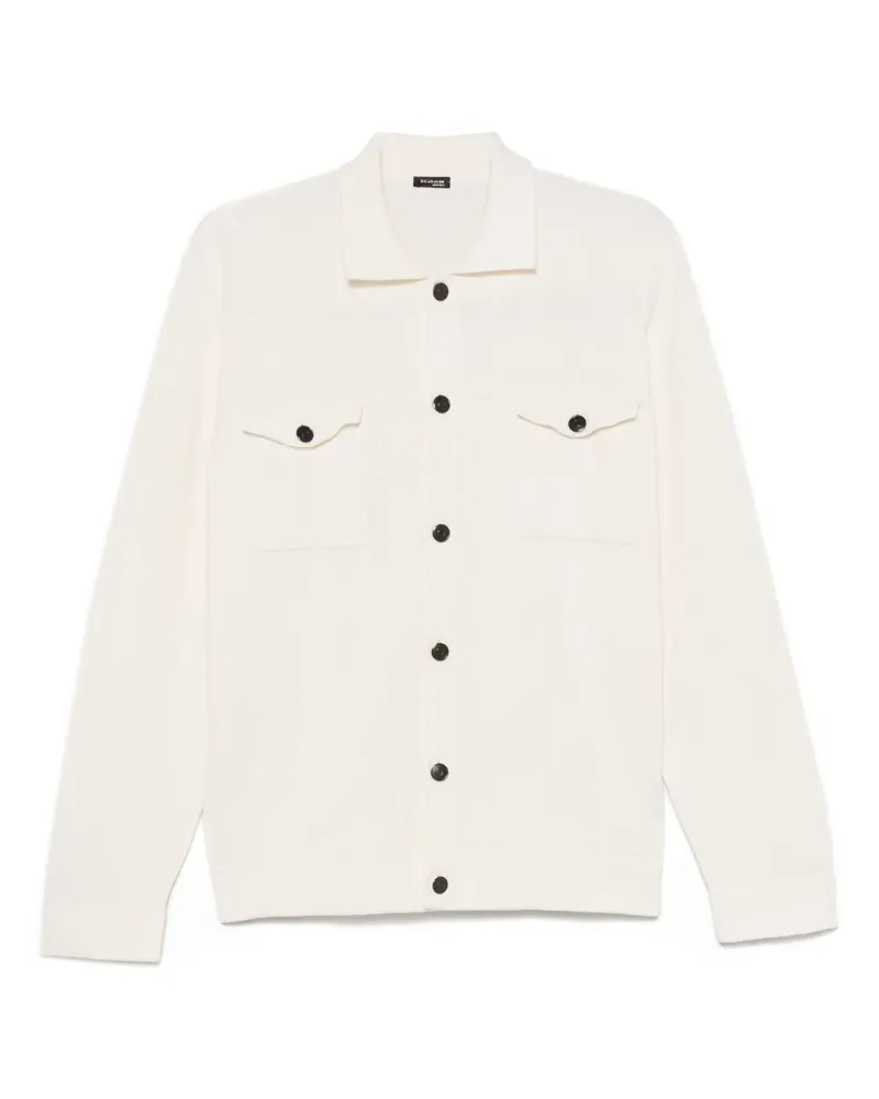 Kiton Gestrickte Hemdjacke - Weiß Weiß