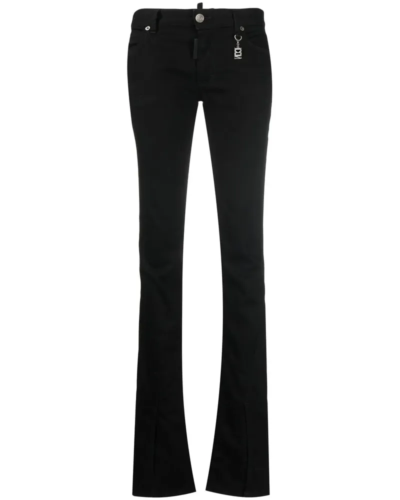 Dsquared2 Ausgestellte Jeans mit Schlitz - Schwarz Schwarz