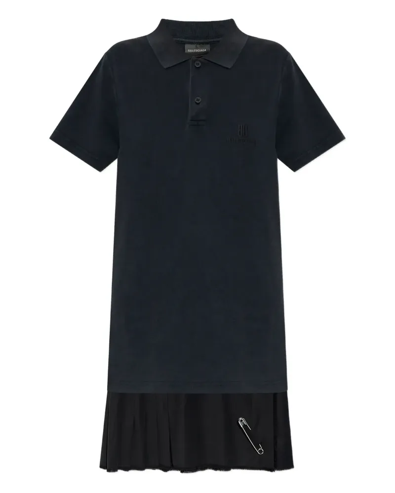 Balenciaga Kleid mit Falten - Schwarz Schwarz
