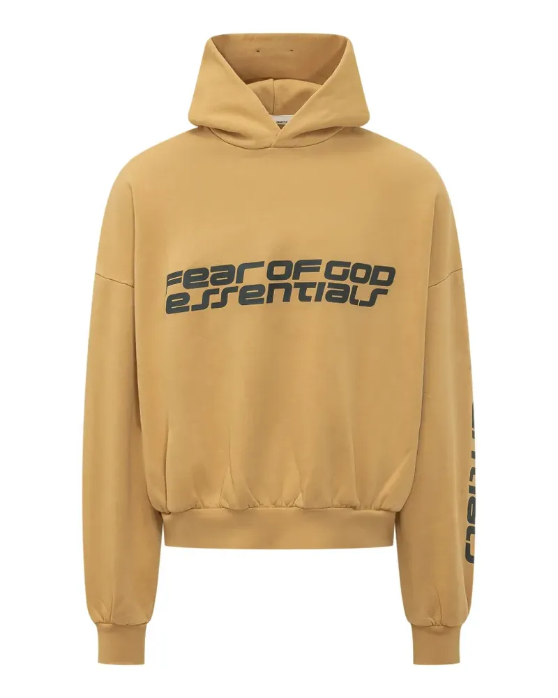 Fear of God logo-print hoodie - Nude Nude